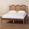 Baxton Studio Thatcher Mid-Century Modern Walnut Brown Finished Wood Queen Size Platform Bed with Woven Rattan 243-13444-ZORO - alternate 5